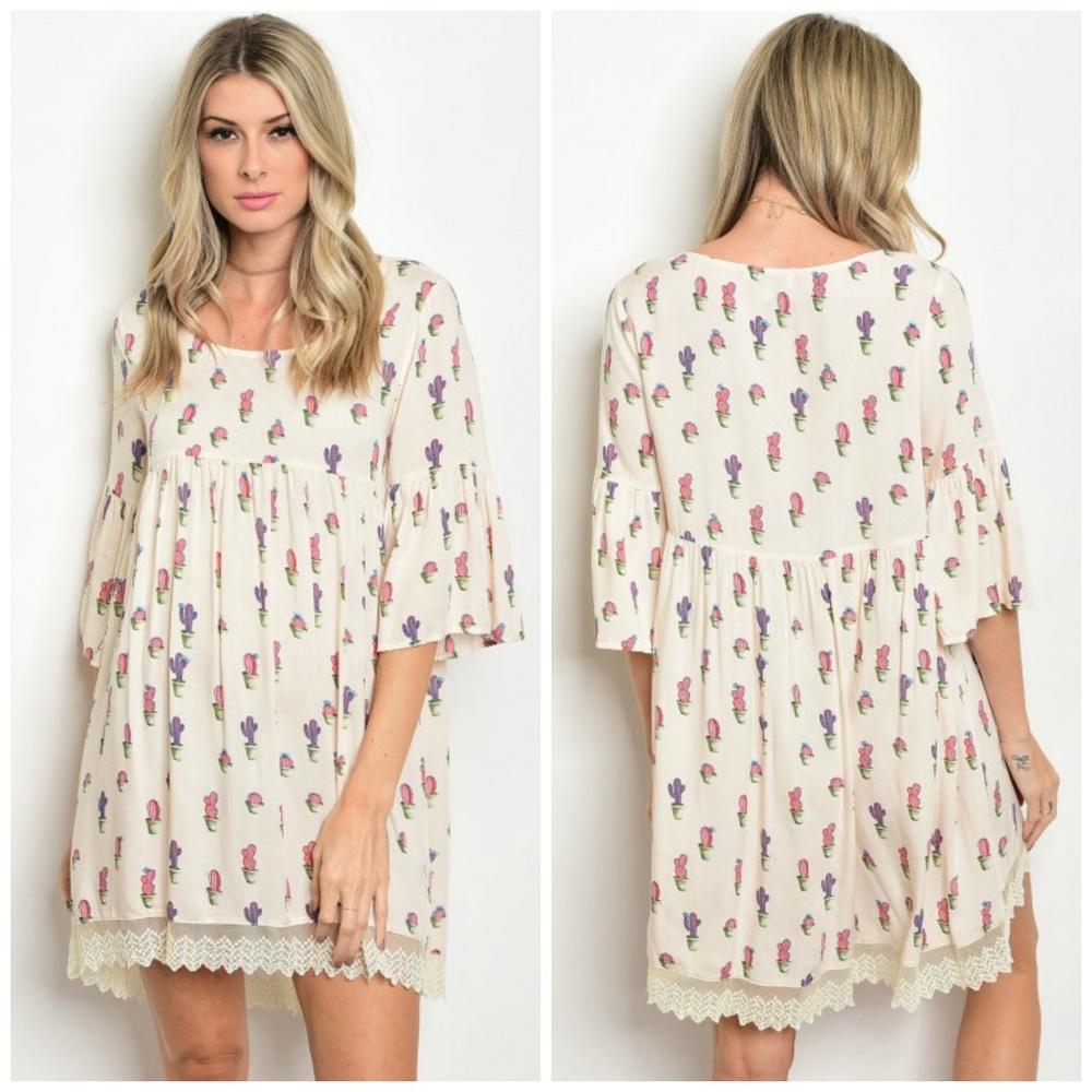 Lace Trimmed Cactus Dress {Boutique}